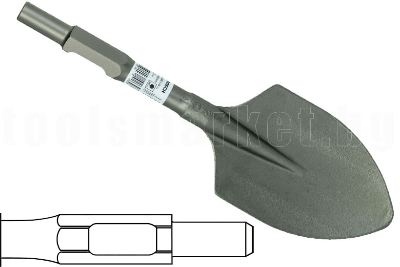 Bosch Секач права лопата, шестостенен захват 30 mm, 400 x 135 mm_2 608 690 110